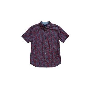 Roark Revival Mens Molotov Rust Starburst Print Short Sleeve Button Down Shirt M